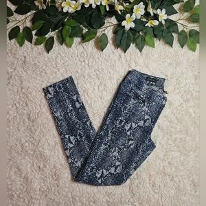 Cache Textured Skinny Snakeskin Print Pants